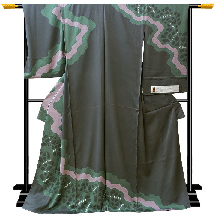 絞り加藤 伝統工芸士 山岸幸吉 特撰訪問着【緑】 絞り加藤 伝統工芸士 山岸幸吉 特撰訪問着【緑】