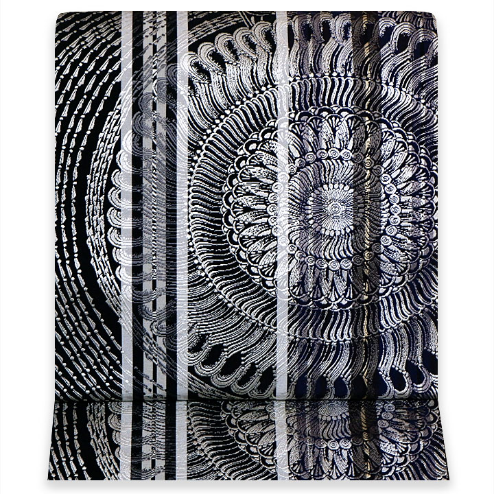 博多織 大倉織物 誠之輔 全通柄八寸名古屋帯【円環模様】 博多織 大倉織物 誠之輔 全通柄八寸名古屋帯【円環模様】