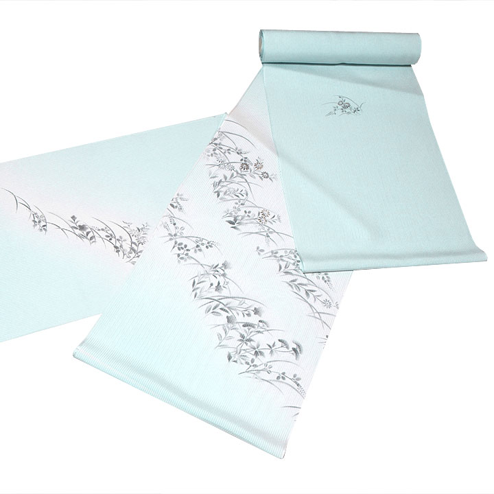 夏物 正絹 縦絽付け下げ反【夏草】 夏物 正絹 縦絽付け下げ反【夏草】