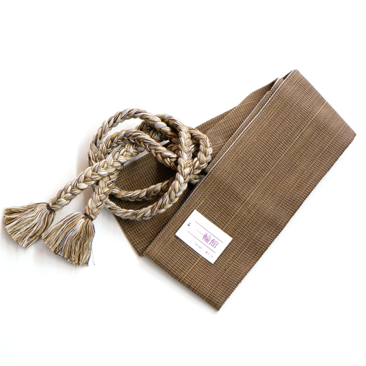 簡単に締めれる紐付き角帯【利休茶】 簡単に締めれる紐付き角帯【利休茶】