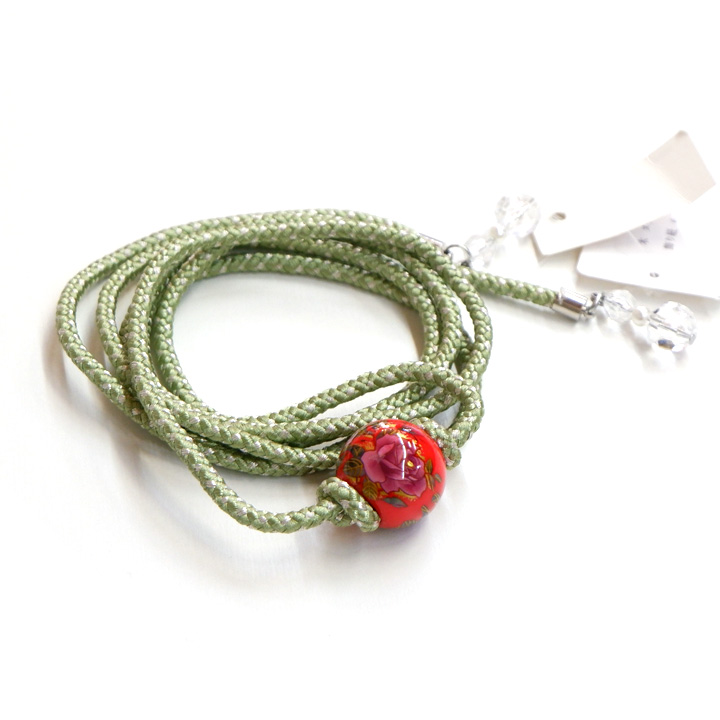 飾り紐【黄緑 トンボ玉】 飾り紐【黄緑 トンボ玉】