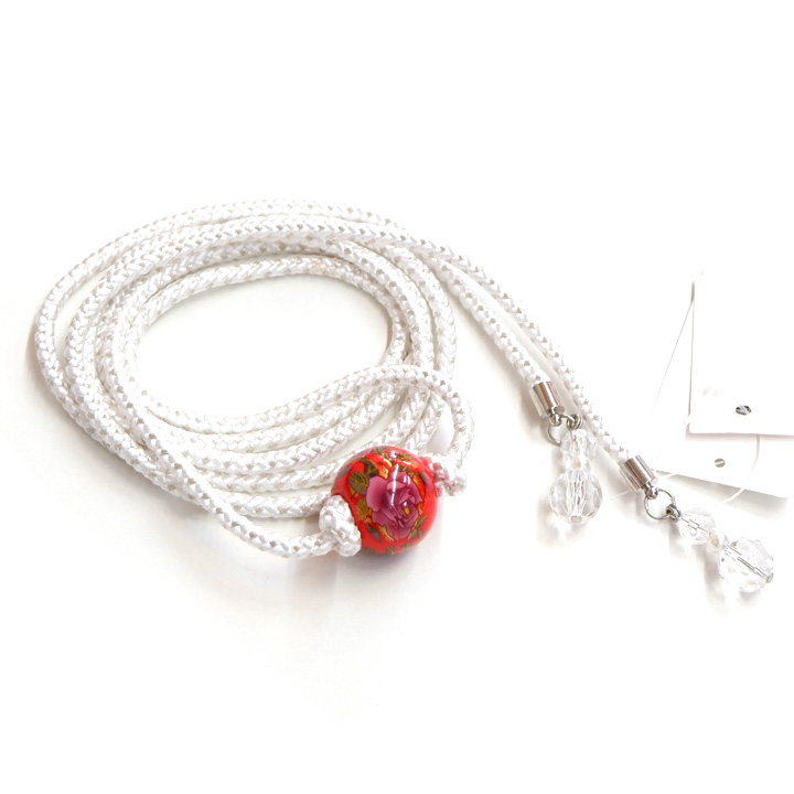 飾り紐【白色 トンボ玉】 飾り紐【白色 トンボ玉】