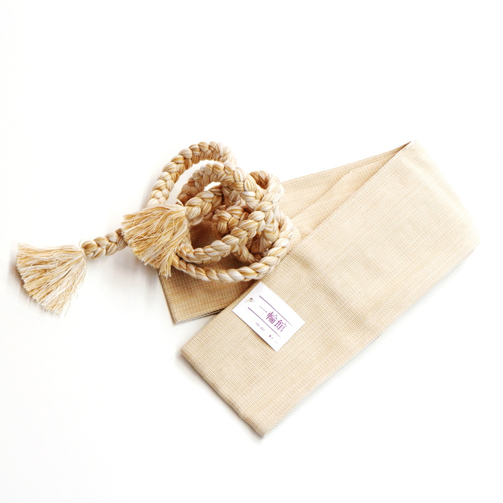 簡単に締めれる紐付き角帯【ベージュ】 簡単に締めれる紐付き角帯【ベージュ】