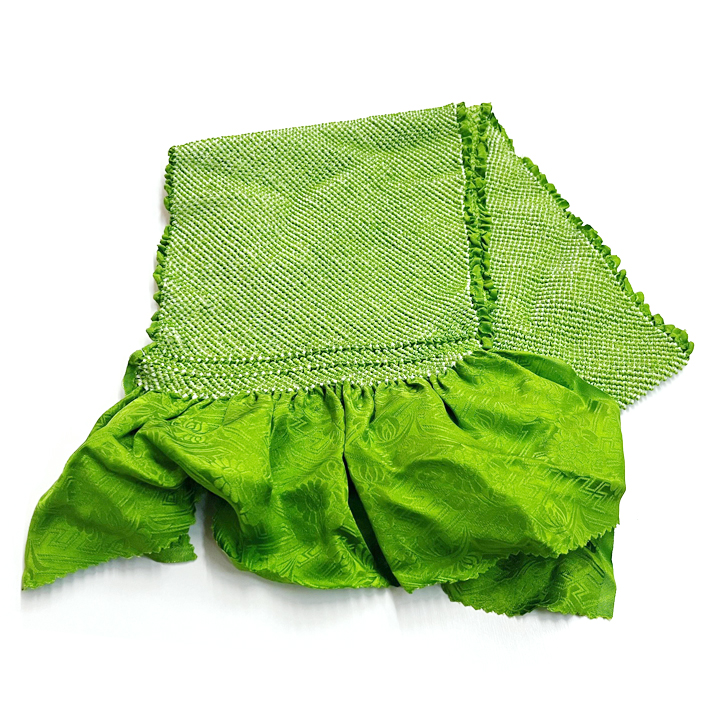 正絹 総絞り帯揚げ【黄緑】 正絹 総絞り帯揚げ【黄緑】