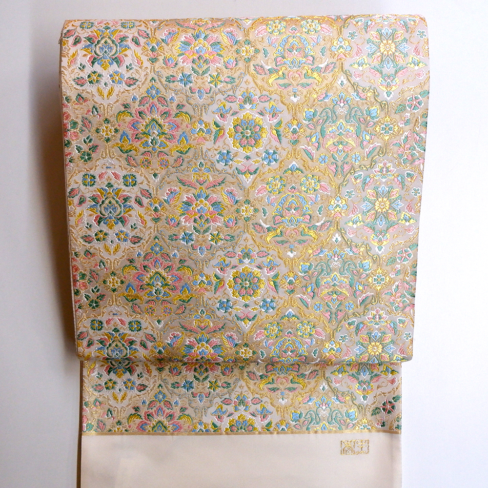 泰生織物 西陣織特選袋帯【白地華文】 泰生織物 西陣織特選袋帯【白地華文】