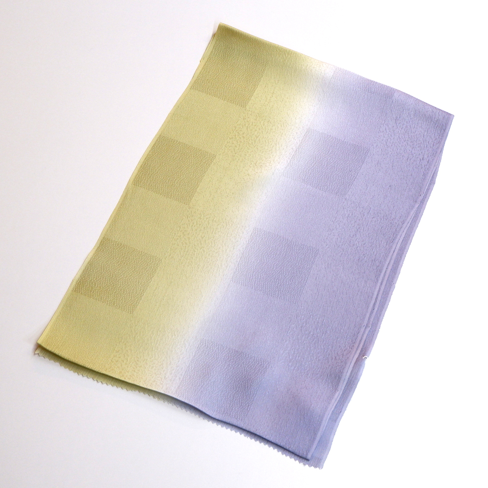 紐の渡敬謹製 正絹帯揚げ【黄緑×紫】 紐の渡敬謹製 正絹帯揚げ【黄緑×紫】