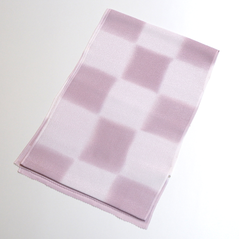 紐の渡敬謹製 正絹帯揚げ【市松 ピンク】 紐の渡敬謹製 正絹帯揚げ【市松 ピンク】