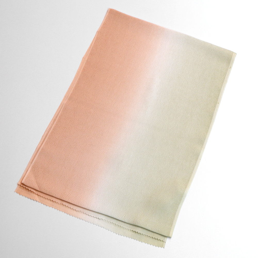 紐の渡敬謹製 正絹帯揚げ【ベージュ×薄橙】 紐の渡敬謹製 正絹帯揚げ【ベージュ×薄橙】