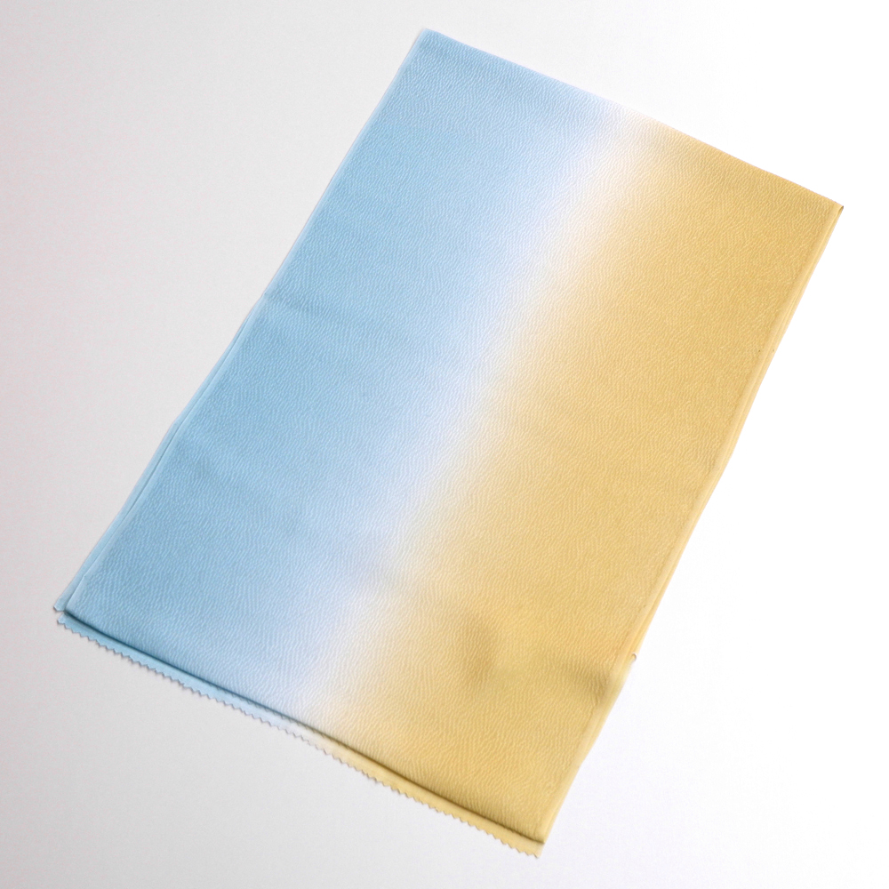 紐の渡敬謹製 正絹帯揚げ【辛子色×水色】 紐の渡敬謹製 正絹帯揚げ【辛子色×水色】