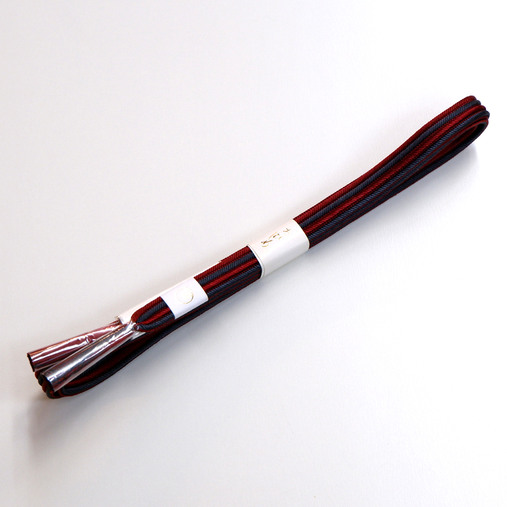 紐の渡敬謹製 正絹帯締め【赤×黒】 紐の渡敬謹製 正絹帯締め【赤×黒】